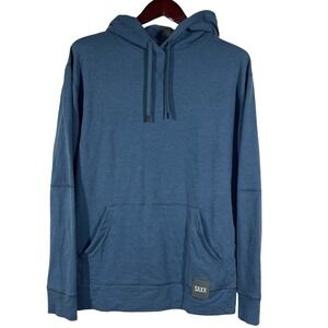 Saxx 3Six Five Lounge Hoodie Mens M Teal Blue Modal Blend Pullover Soft Comfort